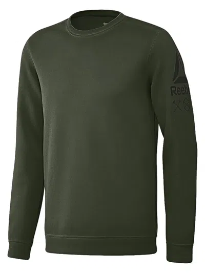 Reebok Quikcotton Crew-neck Sweatshirt In Green