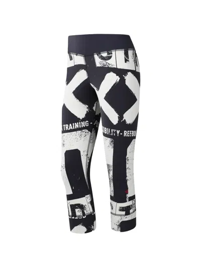 Reebok Rcf Crossfit Boldface Cropped Leggings In Multi