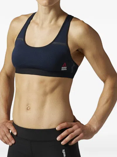 Reebok Rcf Crossfit Racerback Sports Bra In Blue