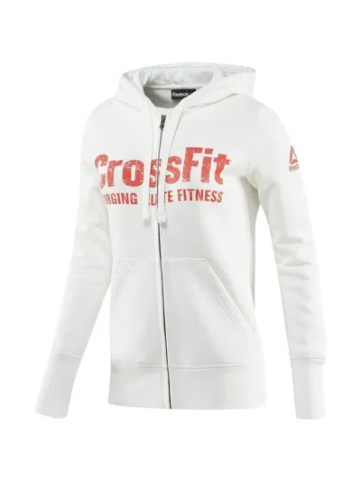 Reebok Rcf Forging Elite Fitness Zip-fastening Hoodie In White