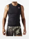 Reebok 백 프린트 민소매 탱크 탑 In Black