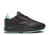 Reebok Wmns Classic Leather Sp Extra 'black Laser Lime' In Black