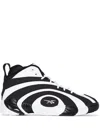 Reebok Shaqnosis Sneakers In White/black/silver Metallic