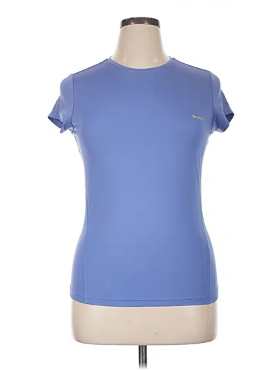 Pre-owned Reebok Short Sleeve Top Blue Crew Neck Tops