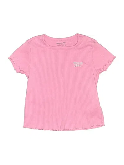 Pre-owned Reebok Kids' Short Sleeve Top Pink Crew Neck Tops