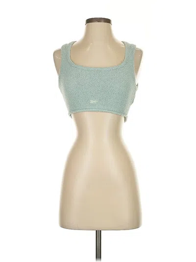 Pre-owned Reebok Sleeveless Top Teal Strapless Neckline Tops In Blue