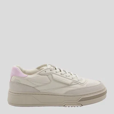 Reebok White And Pink Leather C Ltd Sneakers In White/pink