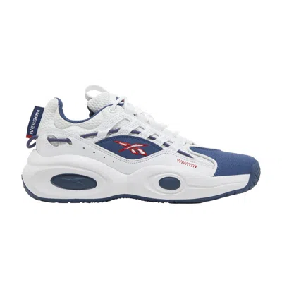 Pre-owned Reebok Solution Mid Big Kid 'white Batik Blue' | Kid's Size 6