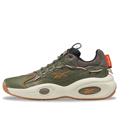 Reebok Unisex Solution Mid Basketball Shoes In Trek Grey/hunter Green/wild Brown