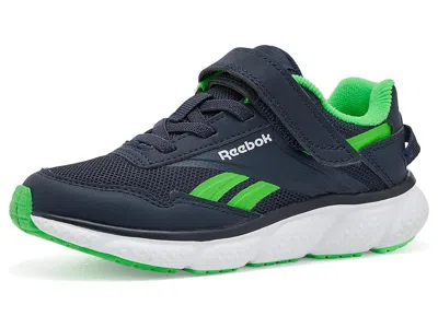 Reebok Swiftstrike 1v (little Kid/big Kid) Boy's Shoes Vector Navy/solar Lime: 6 Big Kid M, Textile In Blue