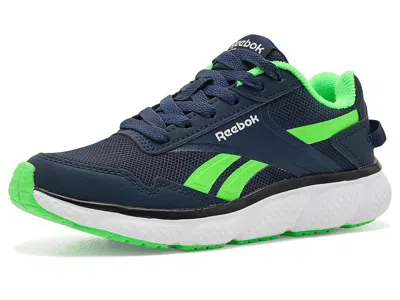Reebok Swiftstrike (little Kid/big Kid) Boy's Shoes Vector Navy/solar Lime: 11 Little Kid M, Leather/synthe In Blue