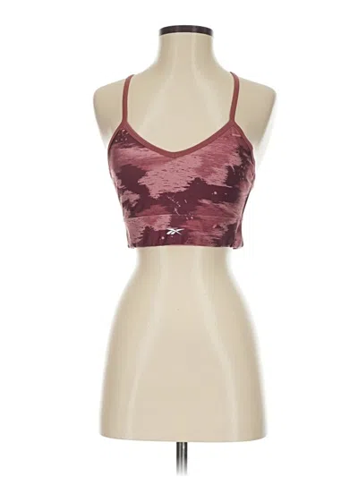 Pre-owned Reebok Tank Top Burgundy Halter Neckline Tops