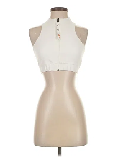 Pre-owned Reebok Tank Top Ivory Halter Neckline Tops In White
