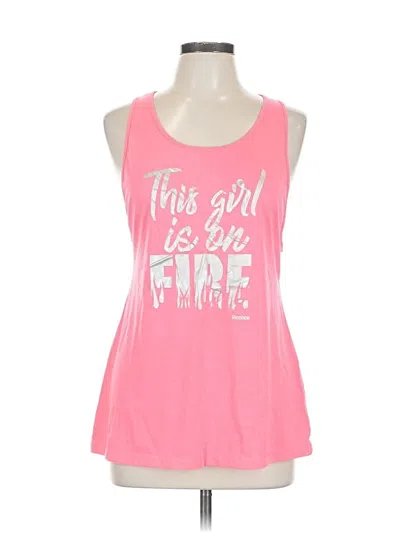 Pre-owned Reebok Tank Top Pink Halter Neckline Tops