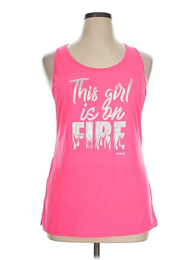 Pre-owned Reebok Tank Top Pink Halter Neckline Tops
