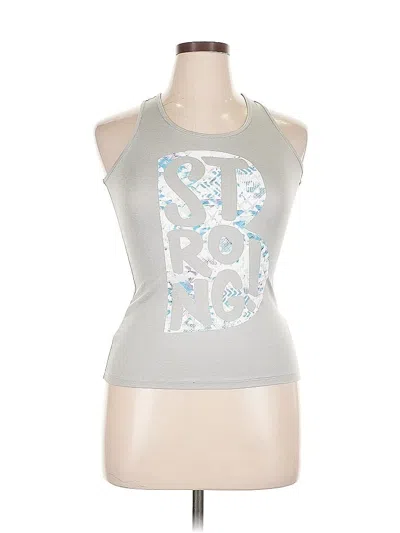 Pre-owned Reebok Tank Top Silver Halter Neckline Tops