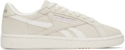 Reebok Taupe Club C Grounds Uk Sneakers In Vintage Chalk/chalk