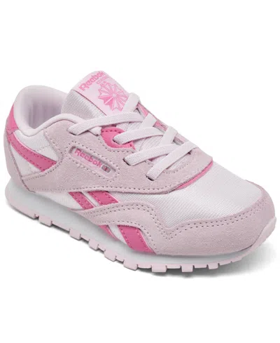 Reebok Babies' Toddler Girls Classic Nylon Stretch Lace Casual Sneakers From Finish Line In Pink