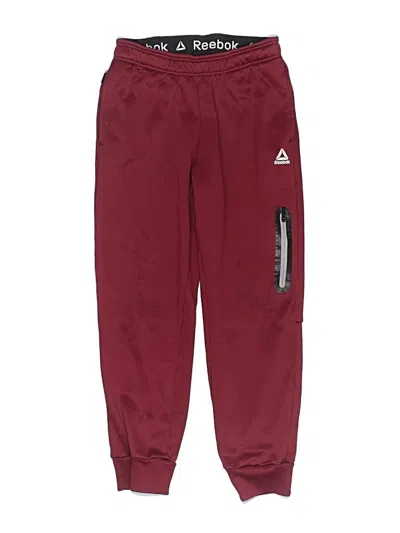 Pre-owned Reebok Kids' Track Pants In Burgundy