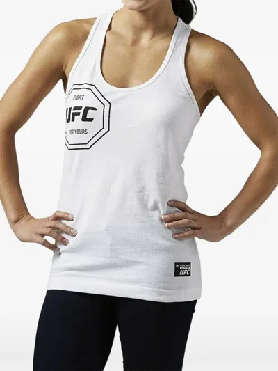 Reebok Ufc Ufan Racerback Tank Top In White