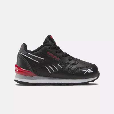 Reebok Unisex Classic Leather Step N Flash Shoes - Toddler In Core Black/pure Grey/vector Red