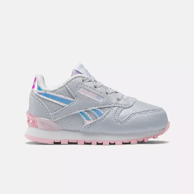 Reebok Unisex Classic Leather Step N' Flash Shoes - Toddler In Lucid Lilac / Lilac Glow/ Pink G