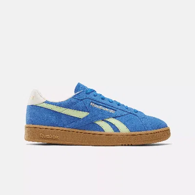 Reebok Unisex Club C Grounds Uk Shoes In Kinetic Blue / Astro Lime / Vint