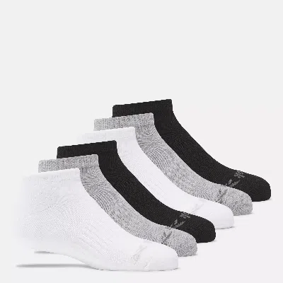 Reebok Unisex Low Cut Basic Socks 6 Pairs In Black / White / Grey S10-ash