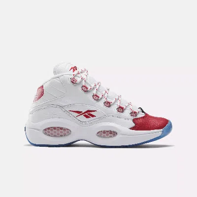 Reebok Unisex Question Mid Basketball Shoes In Ftw Wht/vector Red/ftw Wht