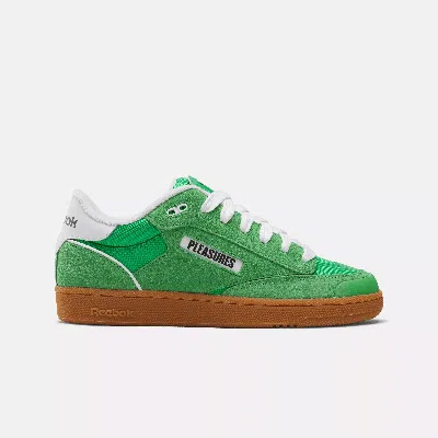 Reebok Unisex  X Pleasures Club C Bulc Shoes In Sport Green /raw Green /white /