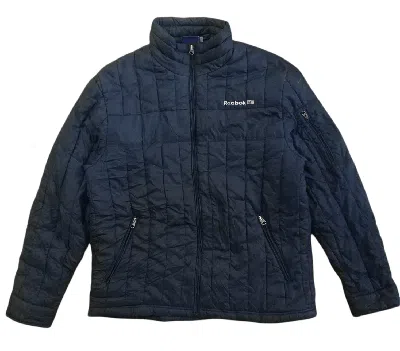 Pre-owned Reebok Vintage  Classic Quilted Jacket In Dark Blue