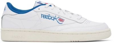 Reebok White & Blue Club C 85 Trainers In Ftwwht/chalk/kinblu