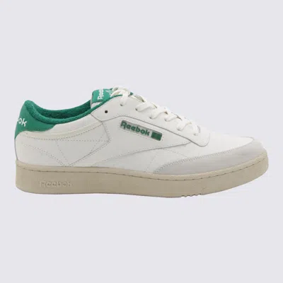 Reebok White And Green Leather Sneakers