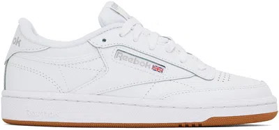 Reebok Logo-patch Low-top Sneakers In White Leather