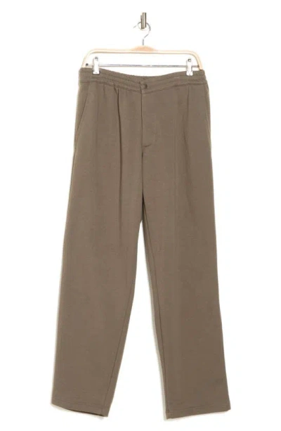 Reebok Wide Leg Fleece Pants In Brown