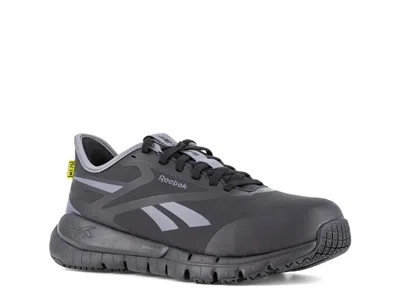 Reebok Wide Width Flex Trainer Composite Toe Work Sneaker In Black