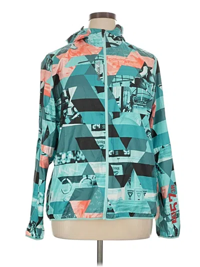 Pre-owned Reebok Windbreaker Jacket In Teal