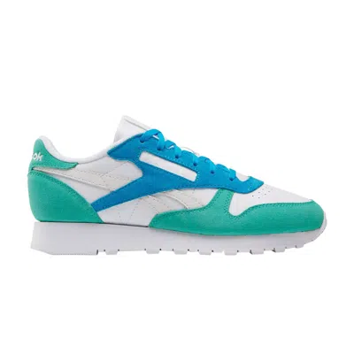 Pre-owned Reebok Wmns Classic Leather 'white Unleashed Green' | Teal | Women's Size 8 In Blue