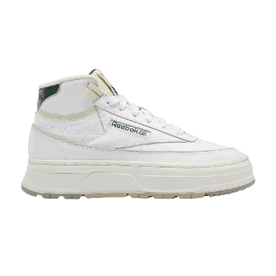 Pre-owned Reebok Wmns Club C Geo Mid 'white Dark Green'