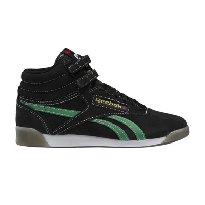 Pre-owned Reebok Wmns Freestyle High 'human Rights Now! - Black Green'