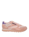 REEBOK REEBOK WOMAN SNEAKERS PASTEL PINK SIZE 7.5 TEXTILE FIBERS, LEATHER