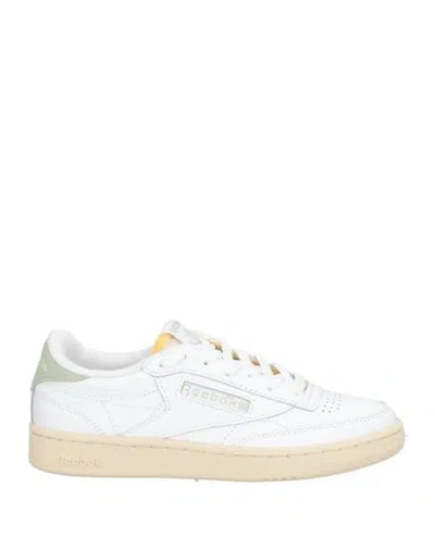 Reebok Woman Sneakers White Size 6.5 Leather, Textile Fibers