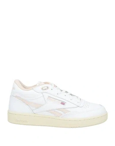 Reebok Woman Sneakers White Size 7.5 Leather, Textile Fibers