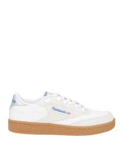 Reebok Woman Sneakers White Size 8 Leather, Textile Fibers