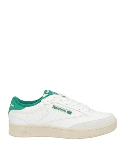 Reebok Man Sneakers White Size 8.5 Leather, Textile Fibers
