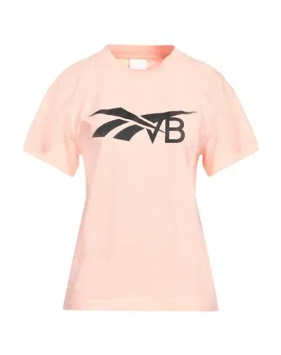 Reebok Woman T-shirt Light Pink Size 4 Cotton