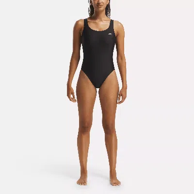Reebok Women's Basic One-piece Swimsuit With Low Scoop Back In In Black
