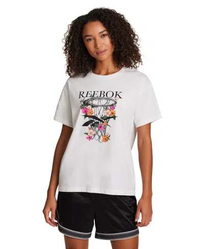 Reebok Women's Basketball Hoop Graphic T-shirt In White