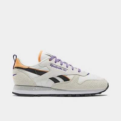 Reebok Women's Classic Leather Shoes In Chalk/alabaster/dynamic Purple