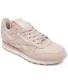 Reebok Women's Classic Leather Casual Sneakers From Finish Line In Pink Stucco